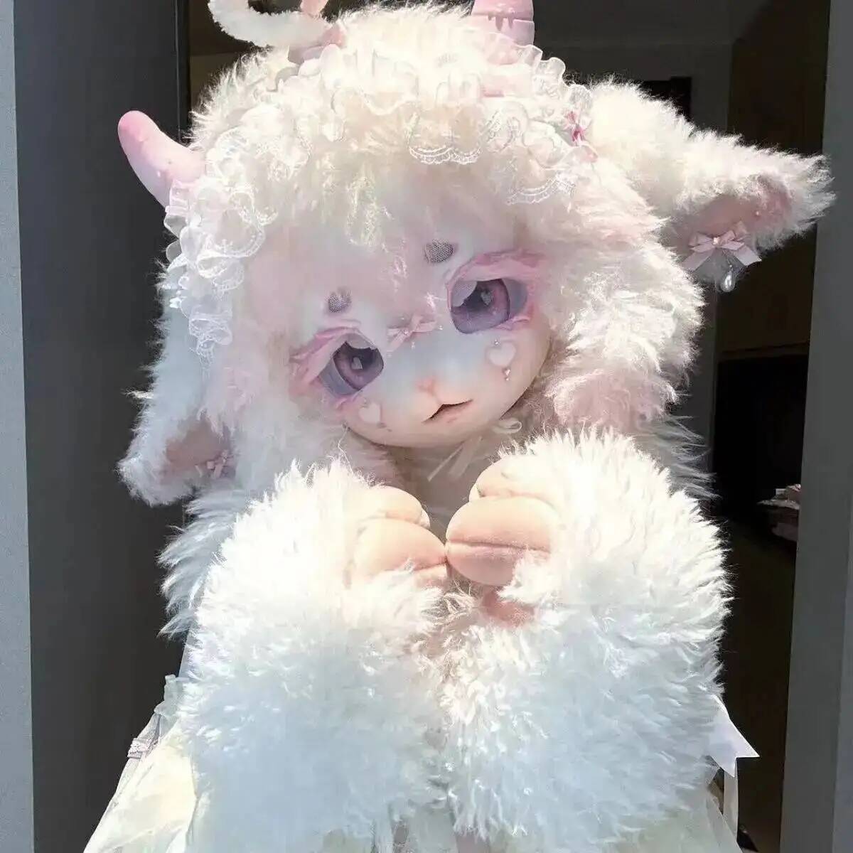 Anime Cosplay Lolita - El Yapımı Kig Fursuit Başlık Sevimli