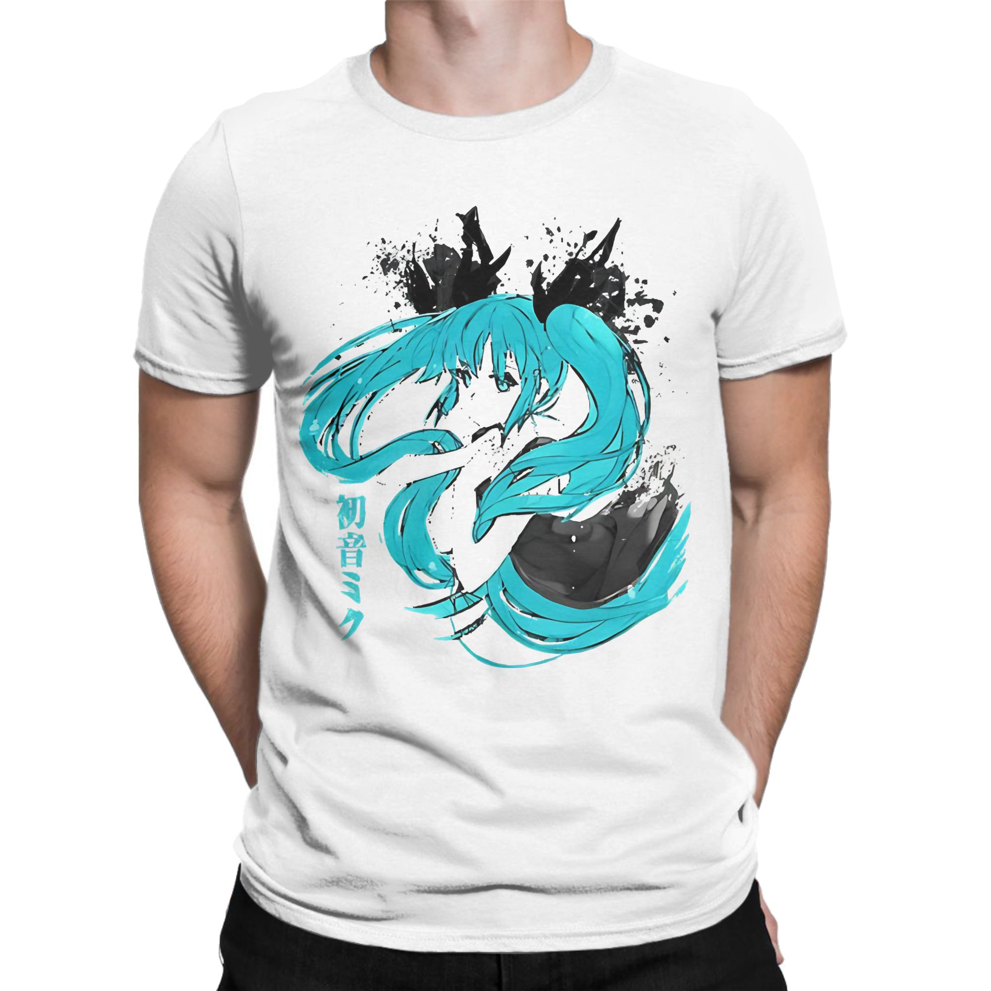 Anime Cosplay Ideas For Women - Hatsune Miku T Shirt Erkek Kadın