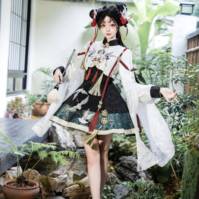 Anime Cosplay Lolita - Çin Hanfu Tarzı Vinç Ölümsüz Çin