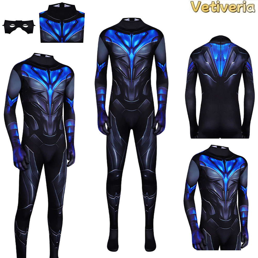 Anime Cosplay Outfits Male - Erkek Nightwing Cosplay Tulum Kostüm Bodysuit