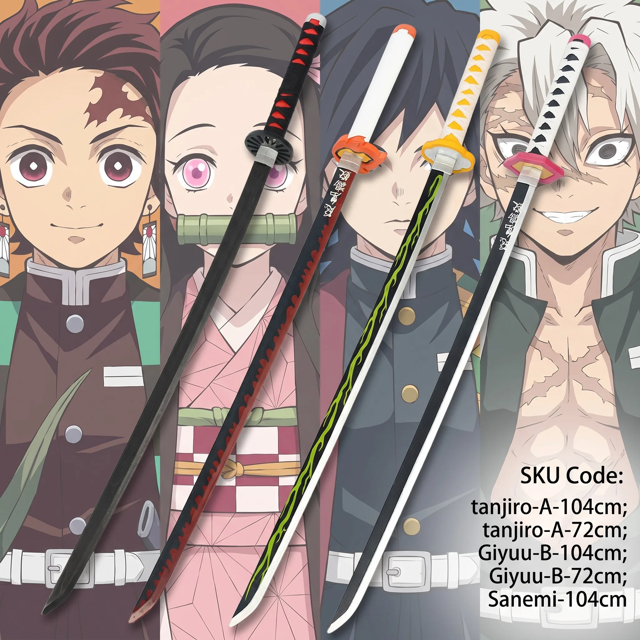 72 104cm Demon Slayer Katana T - Anime Cosplay Katana incelemesi ve fiyatı